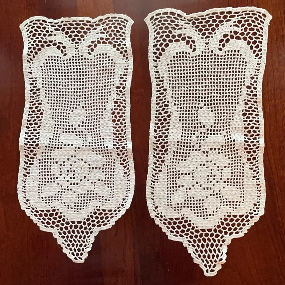 Vintage Lace Handmade Set 4 Pc Antique Estate Linens Chic Cottage Bundle Lot